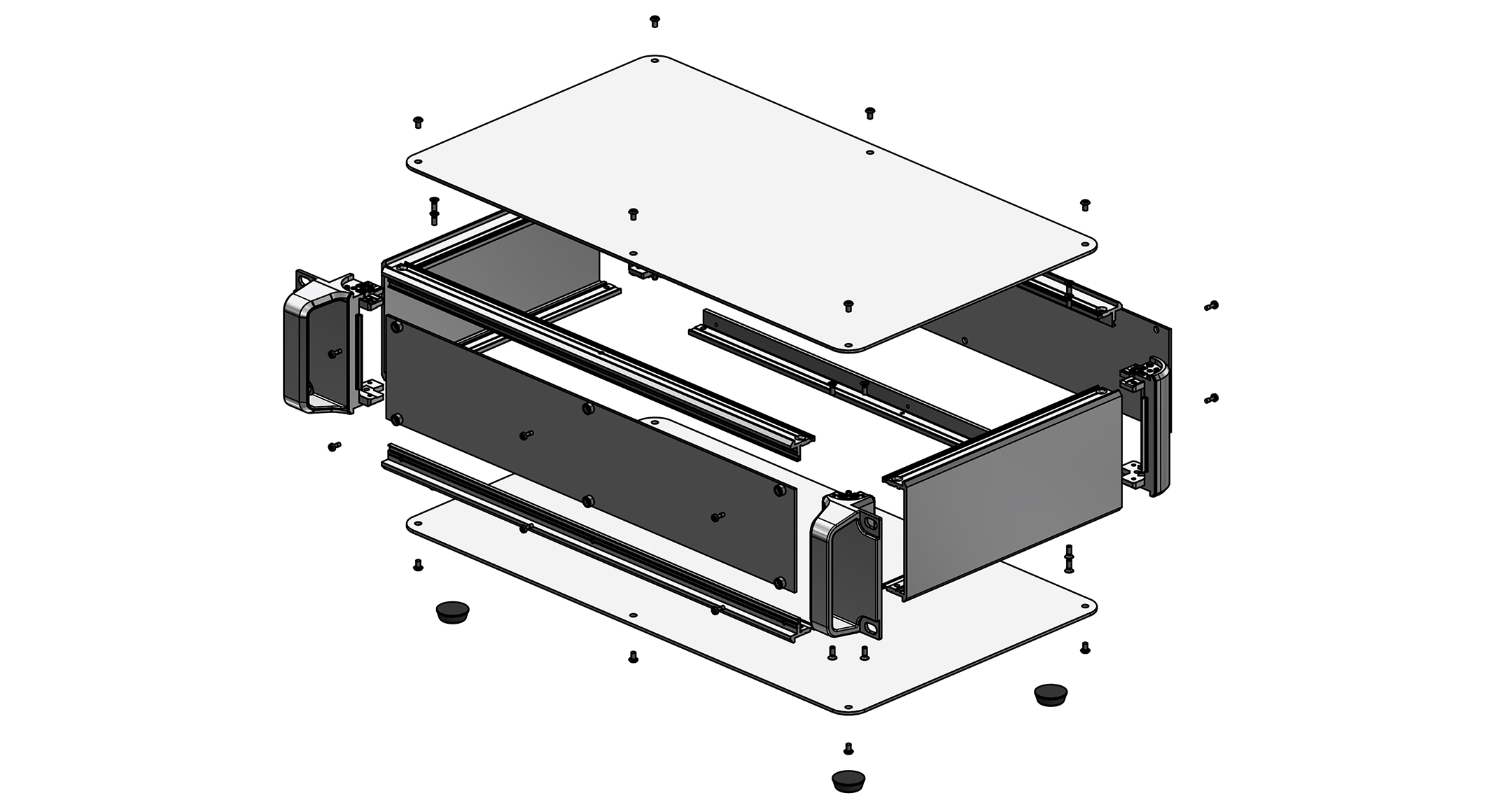 19” RACK MOUNT ENCLOSURE WITH DETACHABLE PANELS - AUPR series