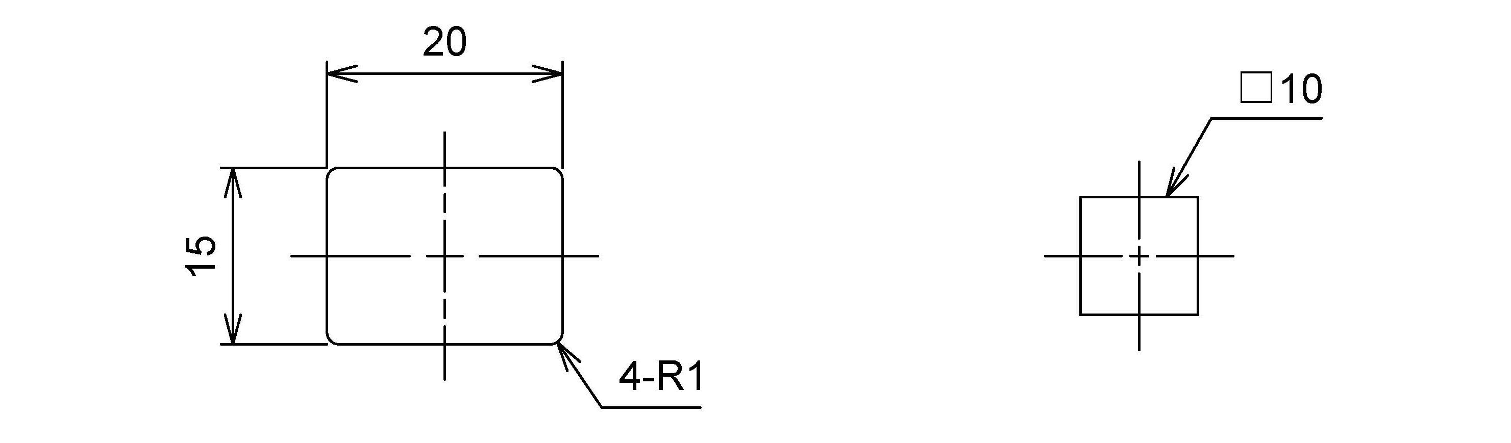 Dimensions and Processing Types - Rectangular Hole