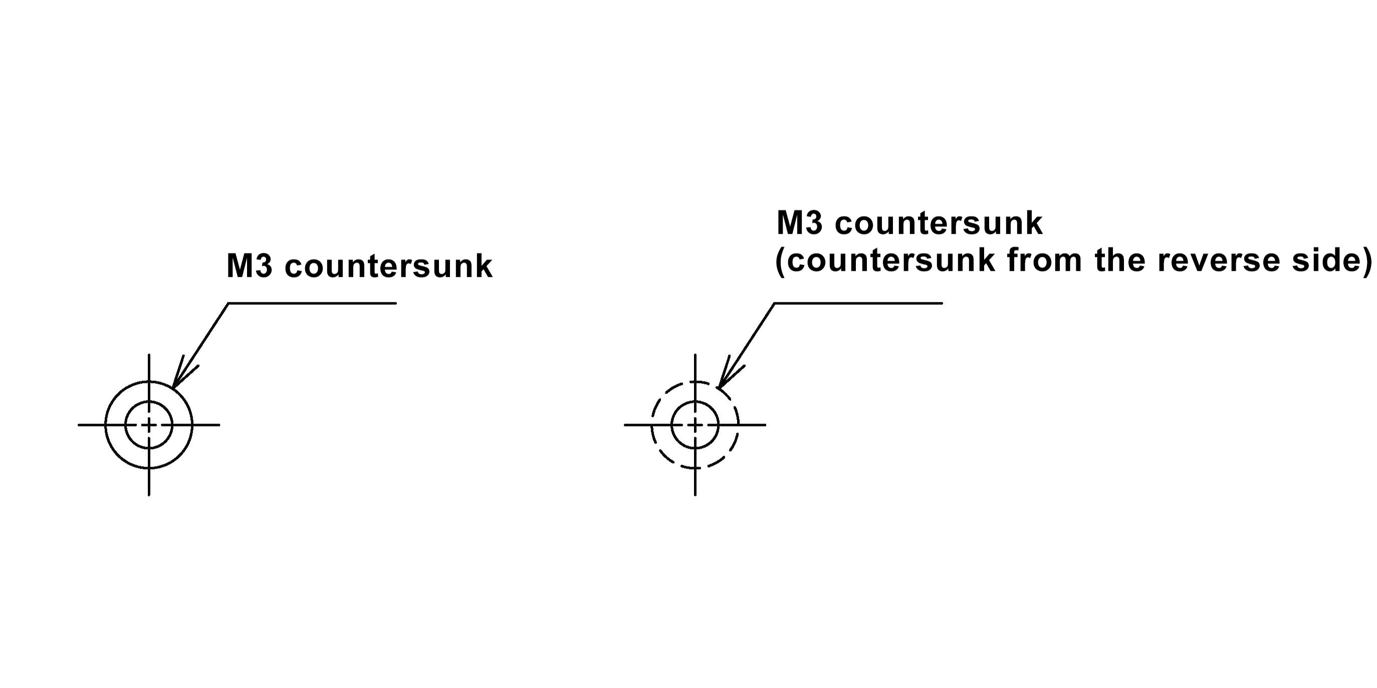 Dimensions and Processing Types - Countersunk